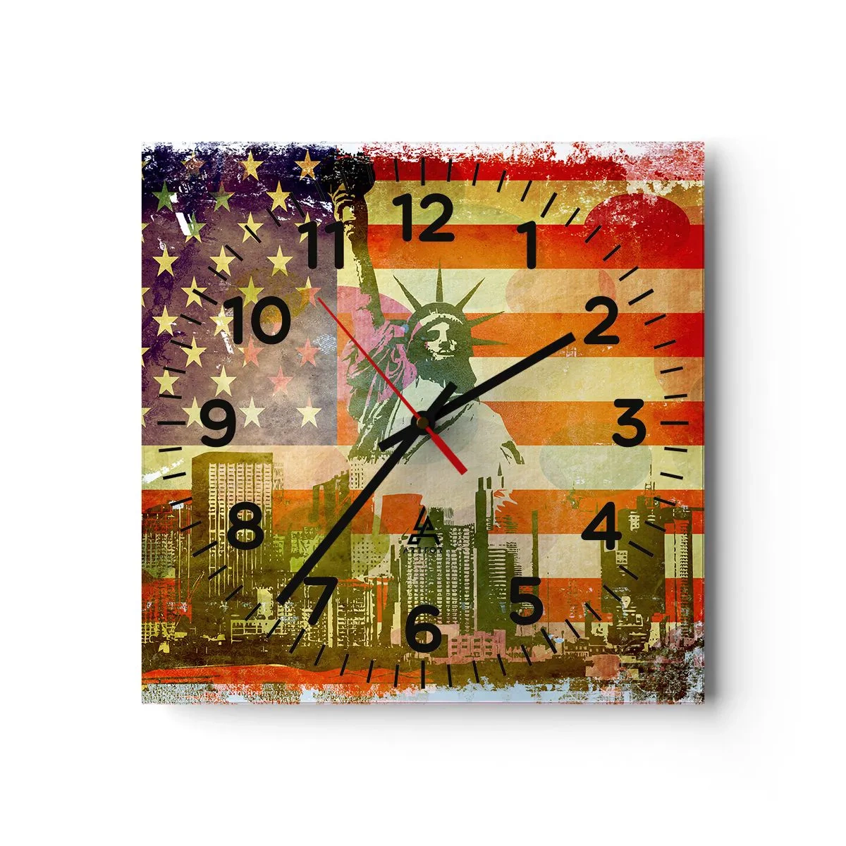 Horloge murale - Pendule murale - Vive l'Amérique! - 40x40 cm