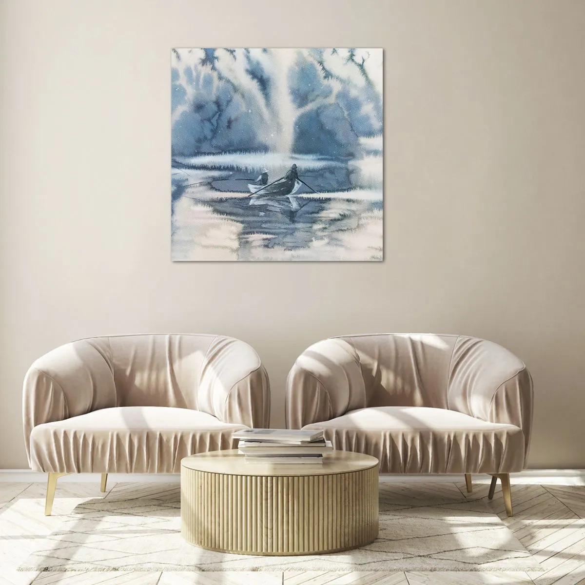 Impression sur verre - Image sur verre - Les pêcheurs dans leur paradis - 50x50 cm