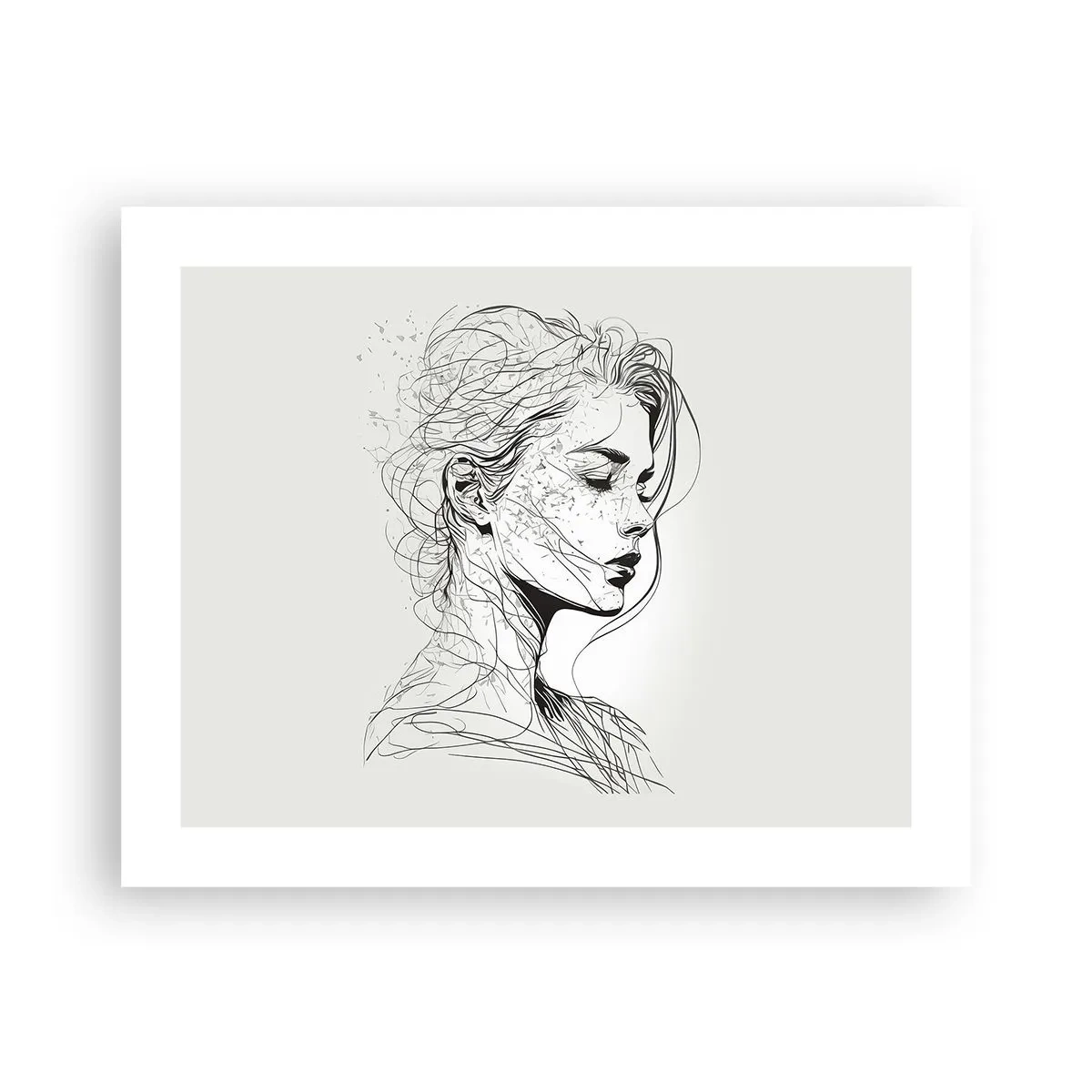 Affiche - Poster - Portrait en pensée - 50x40 cm