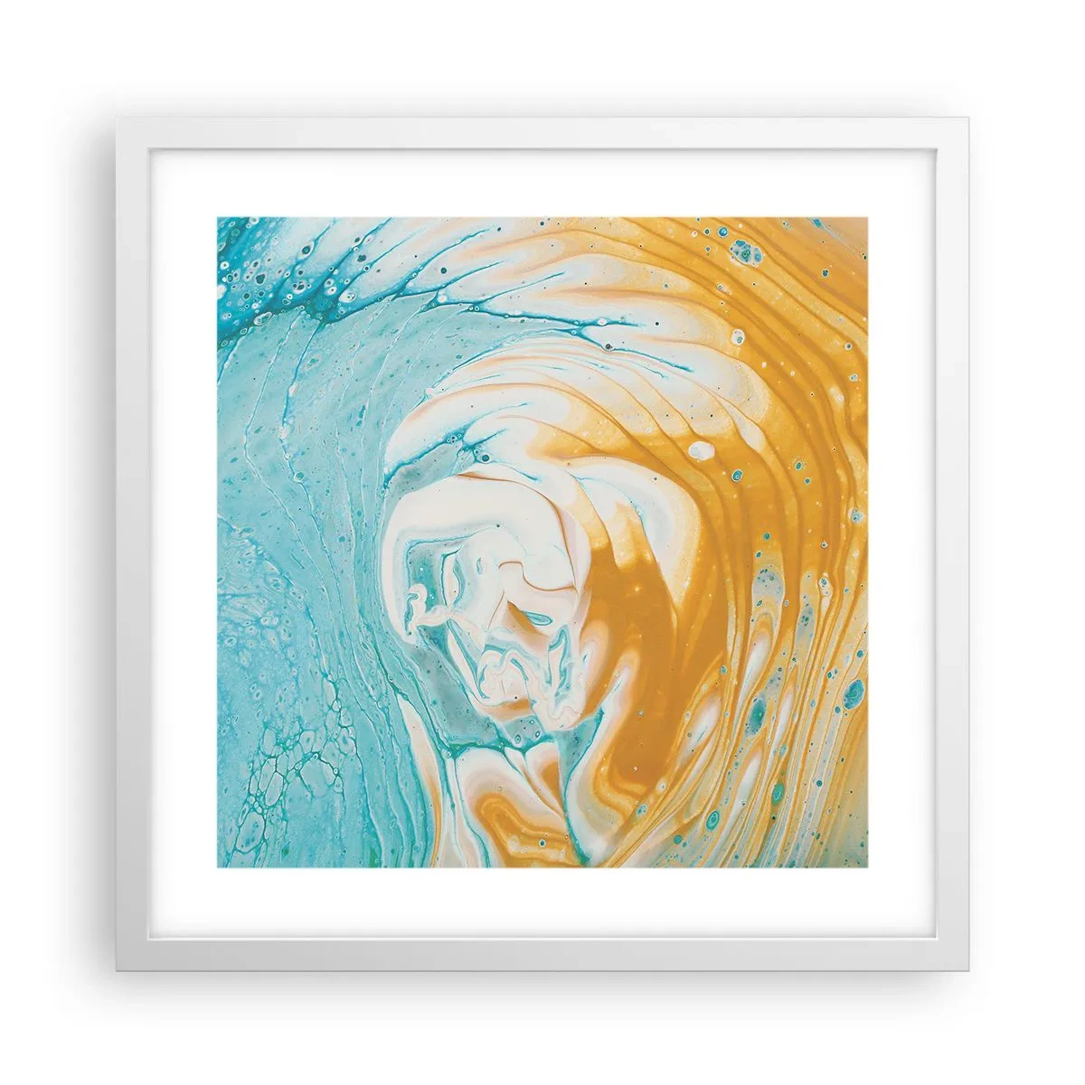 Affiche dans un cadre blanc - Poster - Tourbillon pastel - 40x40 cm
