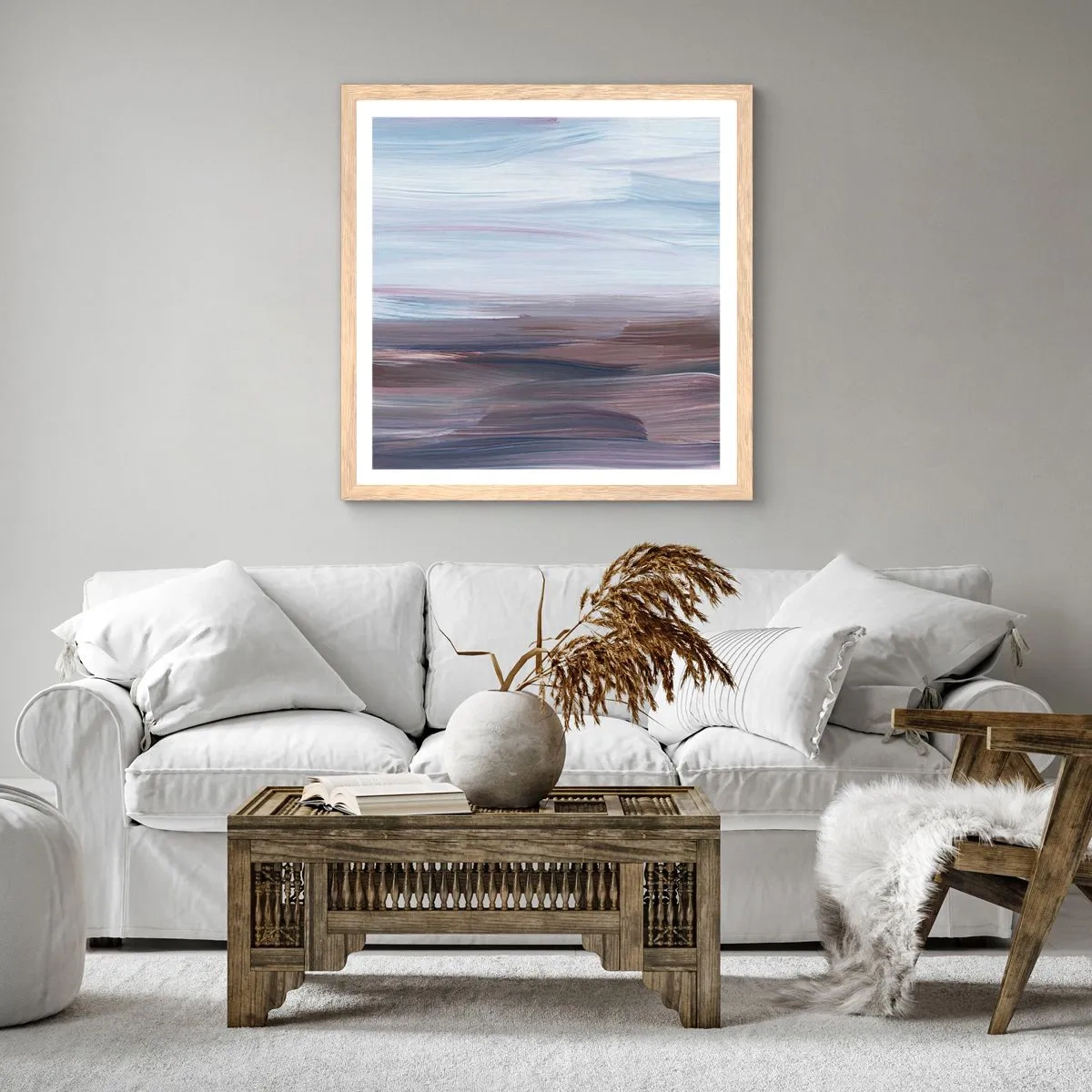 Affiche dans un chêne clair - Poster - Éléments : eau - 50x50 cm