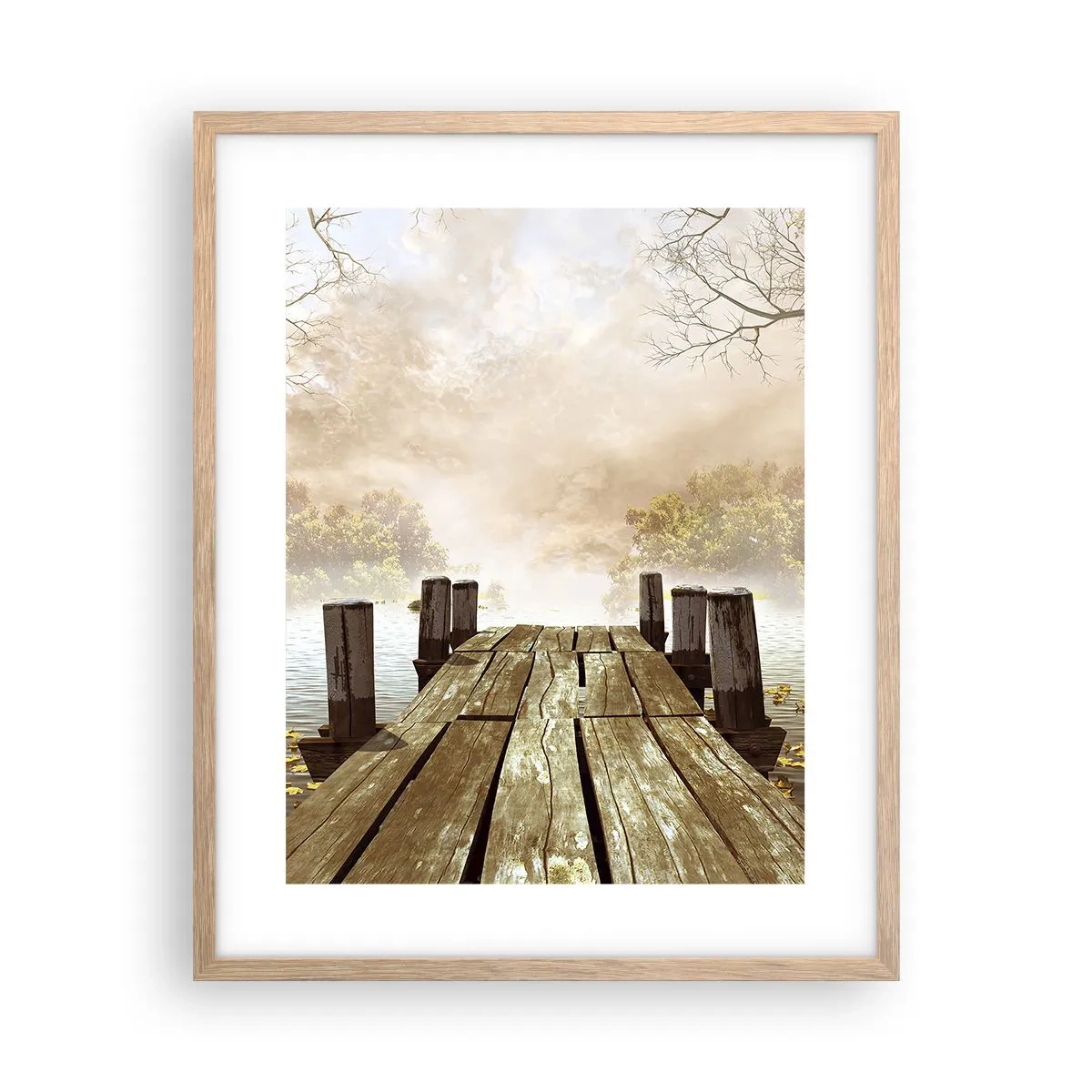 Affiche dans un chêne clair - Poster - La douce tristesse de l'automne - 40x50 cm