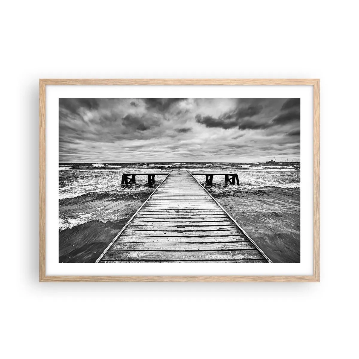 Affiche dans un chêne clair - Poster - J'attends que le vent, ça le chassera... - 70x50 cm