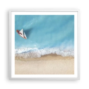 Affiche dans un cadre blanc - Poster - A la frontière de l'azur et de l'or - 60x60 cm