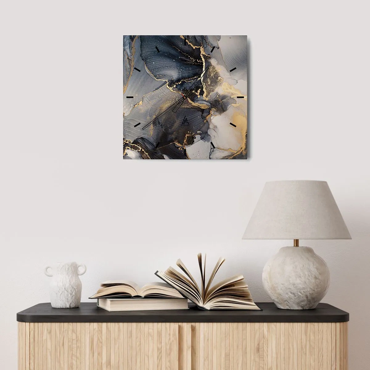 Horloge murale - Pendule murale - La vie de la pierre - 30x30 cm