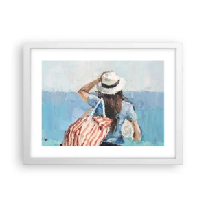 Affiche dans un cadre blanc - Poster - Bienvenue à vos vacances - 40x30 cm