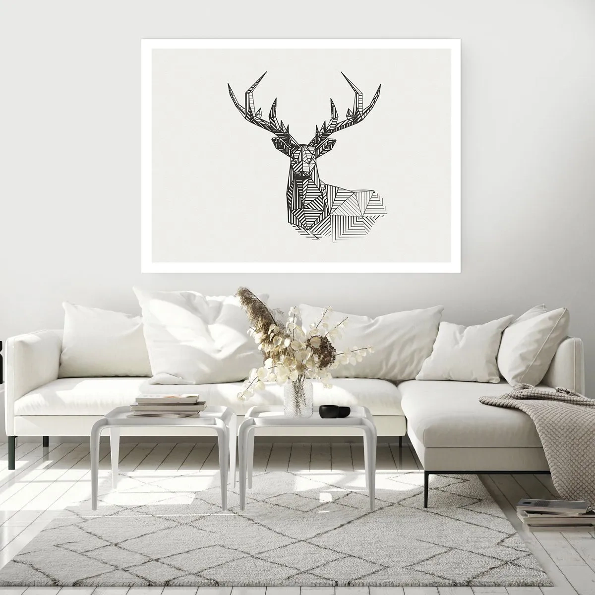 Affiche - Poster - Cerf dans un style cubique - 91x61 cm