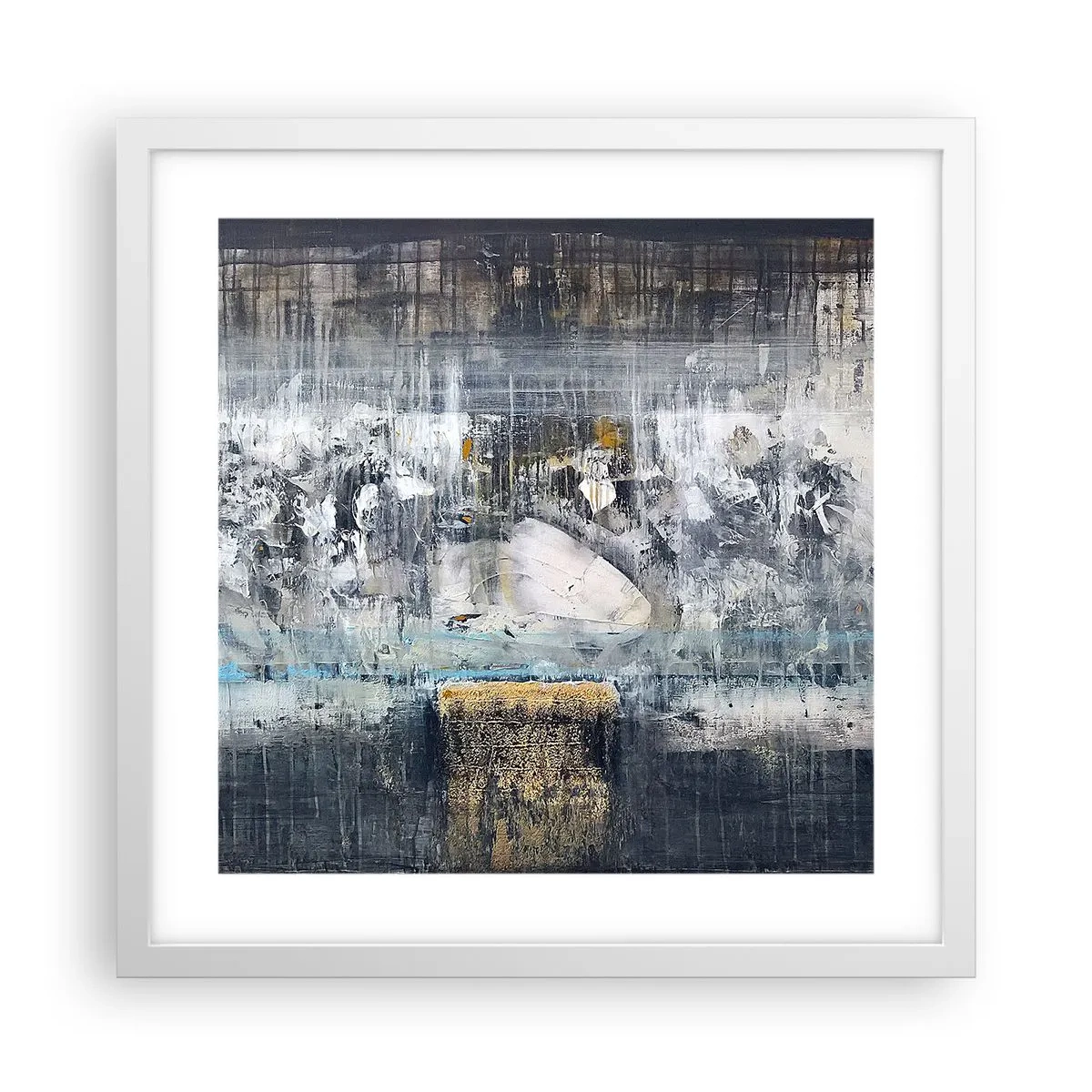 Affiche dans un cadre blanc - Poster - Comme sur la glace, comme après décembre - 40x40 cm