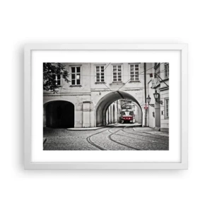 Affiche dans un cadre blanc - Poster - Dans le labyrinthe de la ville - 40x30 cm