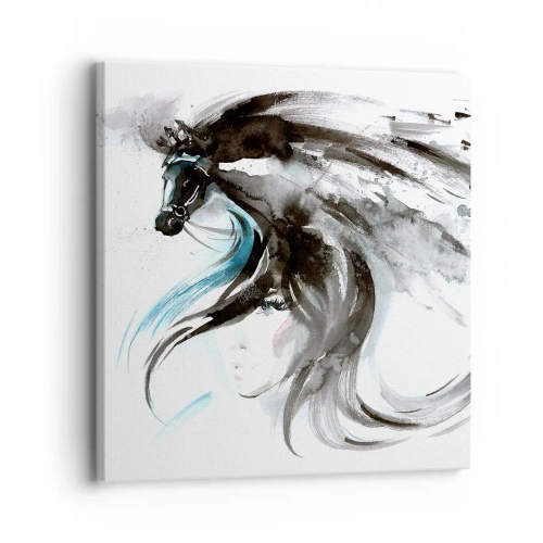 Impression sur toile - Image sur toile - Galop du prince noir - 30x30 cm