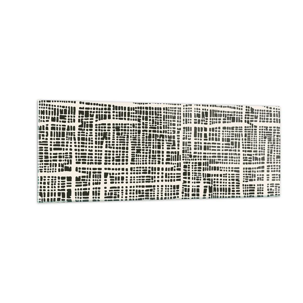 Impression sur verre - Image sur verre - Un motif géométrique ressemblant à une grille sur un fond clair - 140x50cm - Composition tissée - Décoration murale moderne pour le salon et la chambre ARTTOR
