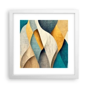 Affiche dans un cadre blanc - Poster - Rythme et vague - 30x30 cm