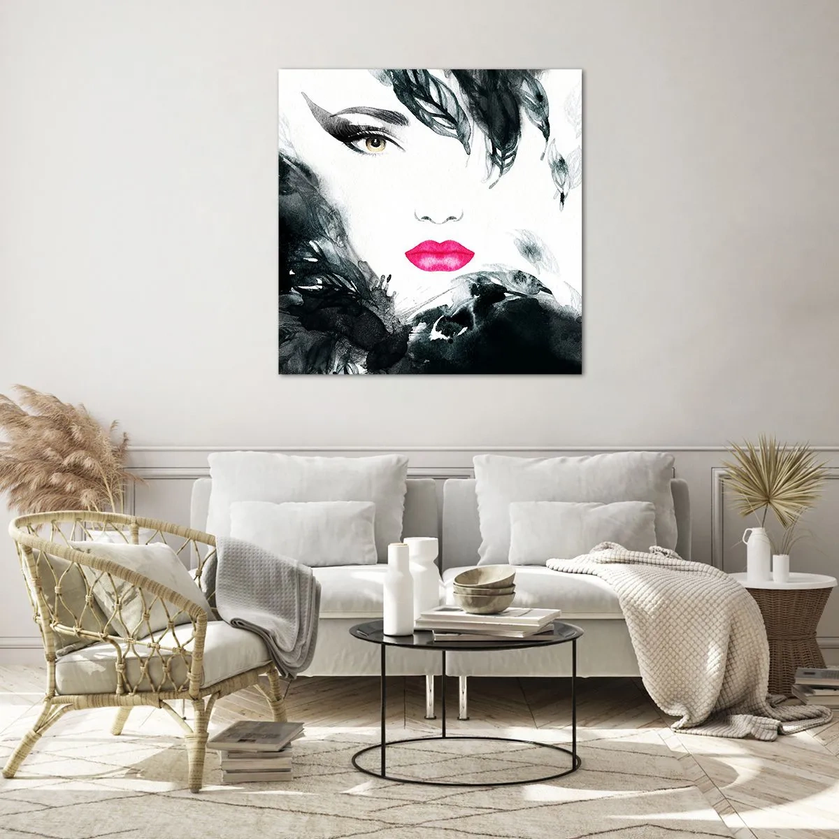 Impression sur verre - Image sur verre - Attention! Femme fatale - 60x60 cm