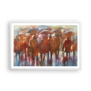 Affiche dans un cadre blanc - Poster - Identiques sous la pluie et dans le brouillard - 91x61 cm