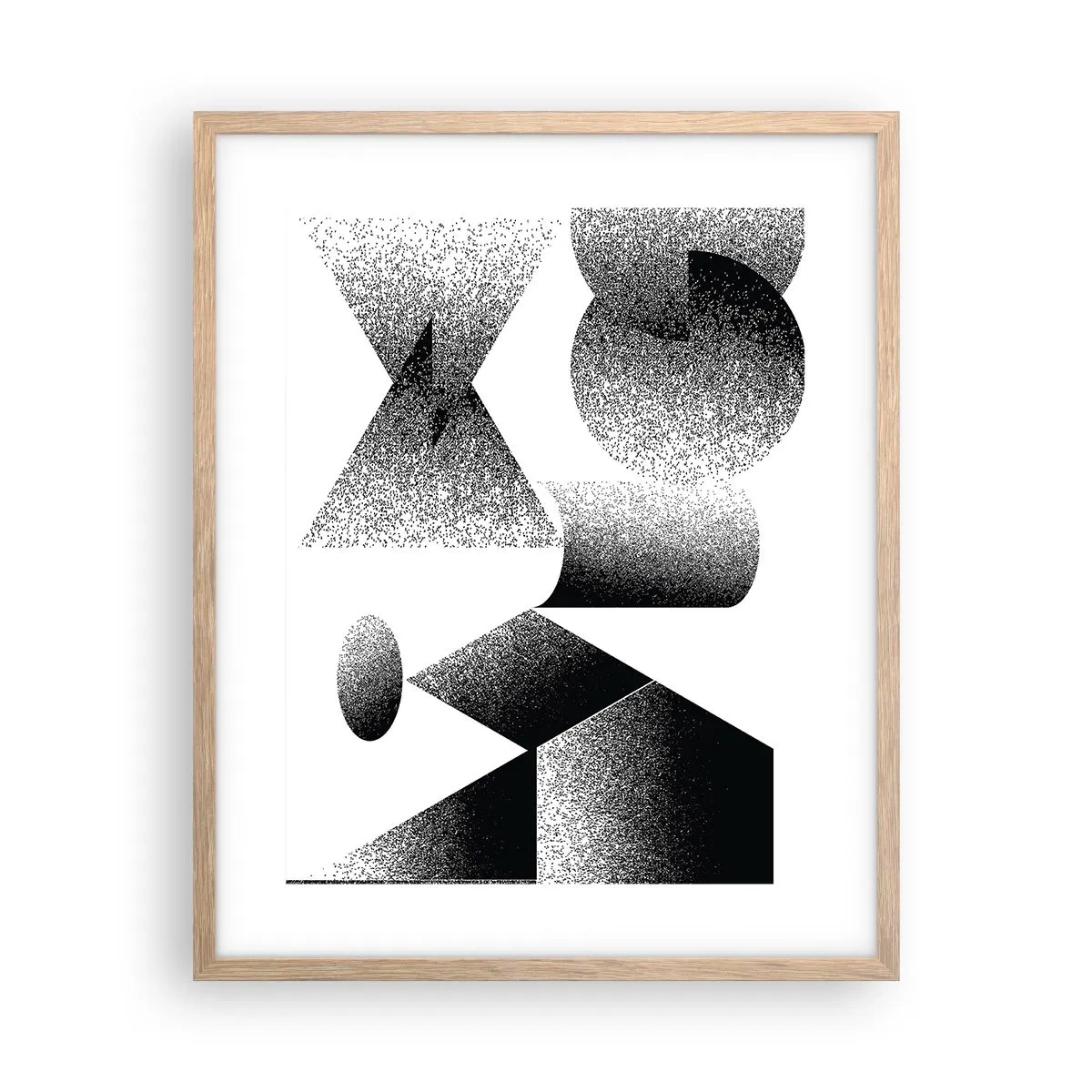 Affiche dans un chêne clair - Poster - Angles et ovales - 40x50 cm