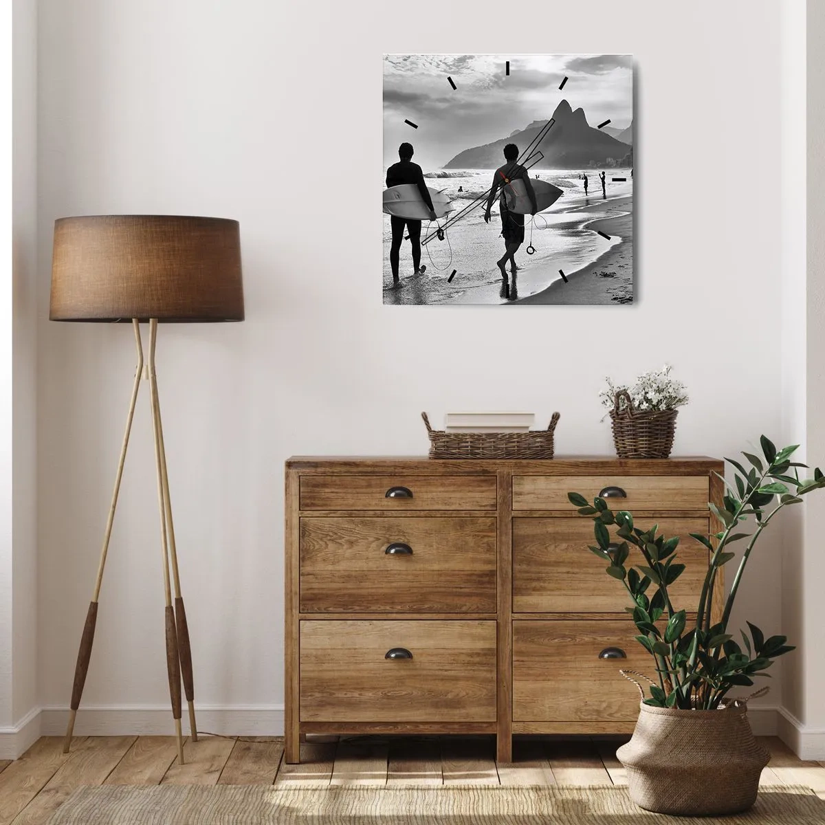 Horloge murale - Pendule murale - Samba sur une vague - 40x40 cm