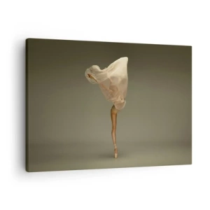 Impression sur toile - Image sur toile - Une danseuse flottant dans les airs avec du tissu - 70x50cm - Il va bientôt s'envoler - Décoration murale moderne pour le salon et la chambre ARTTOR