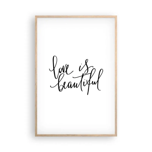 Affiche dans un chêne clair - Poster - Lire et répéter - 61x91 cm