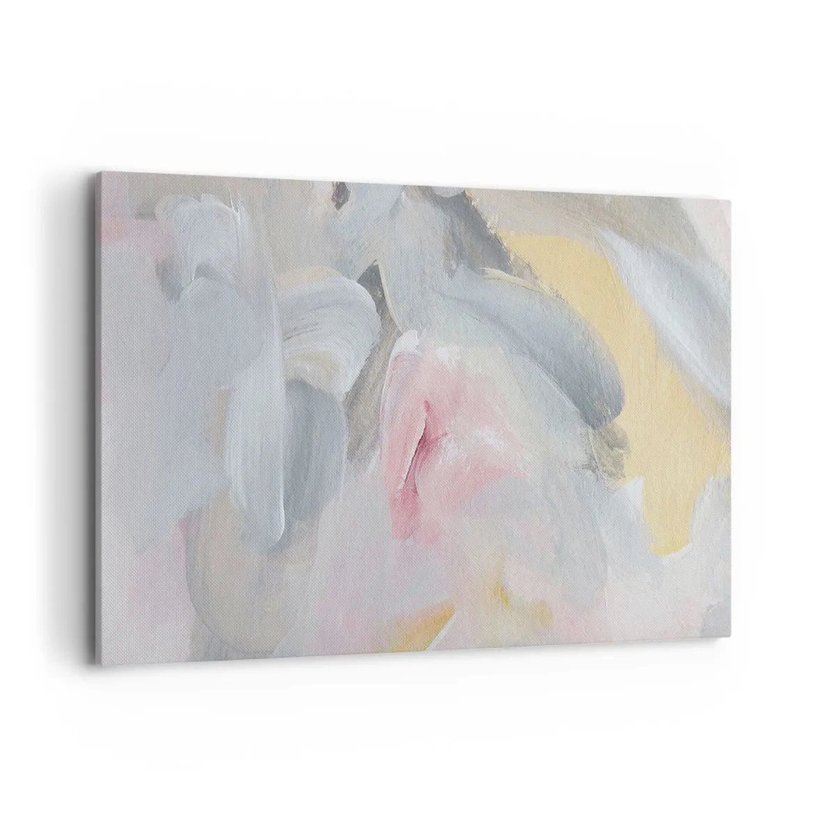 Impression sur toile - Image sur toile - Coups de pastel abstraits dans des tons de rose et de gris. - 120x80cm - Dans un monde pastel - Décoration murale moderne pour le salon et la chambre ARTTOR