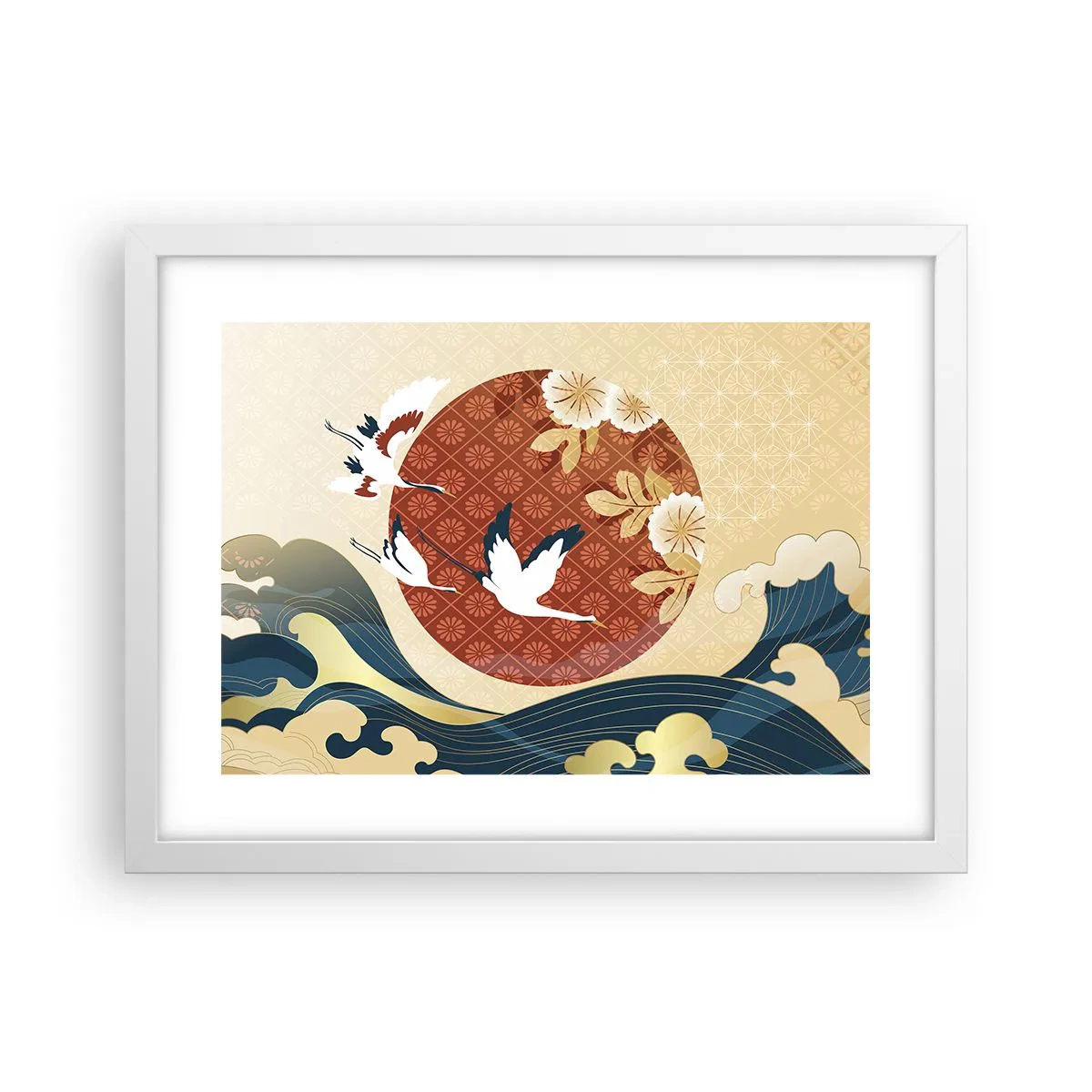Affiche dans un cadre blanc - Poster - Conte japonnais - 40x30 cm