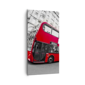 Impression sur toile - Image sur toile - Londres traditionnellement - en bus - 65x120 cm