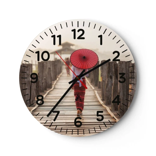 Horloge murale - Pendule murale - Sur le vieux pont - 40x40 cm