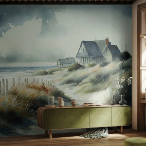 Papier Peint Photo Premium Canvas - Loin de l'agitation - Maison, Plage, Mer - 400x280 cm