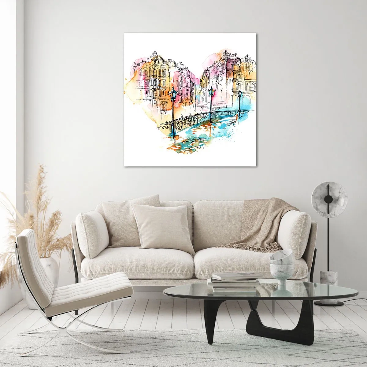 Impression sur verre - Image sur verre - Le coeur de la ville - 70x70 cm