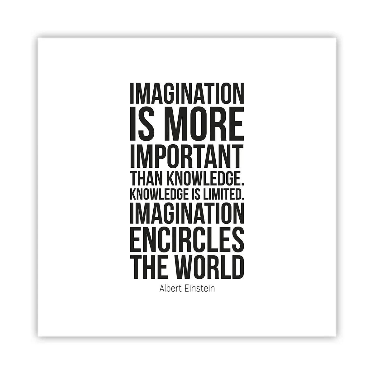 Affiche - Poster - Einstein sur le pouvoir de l'imagination - 40x40 cm