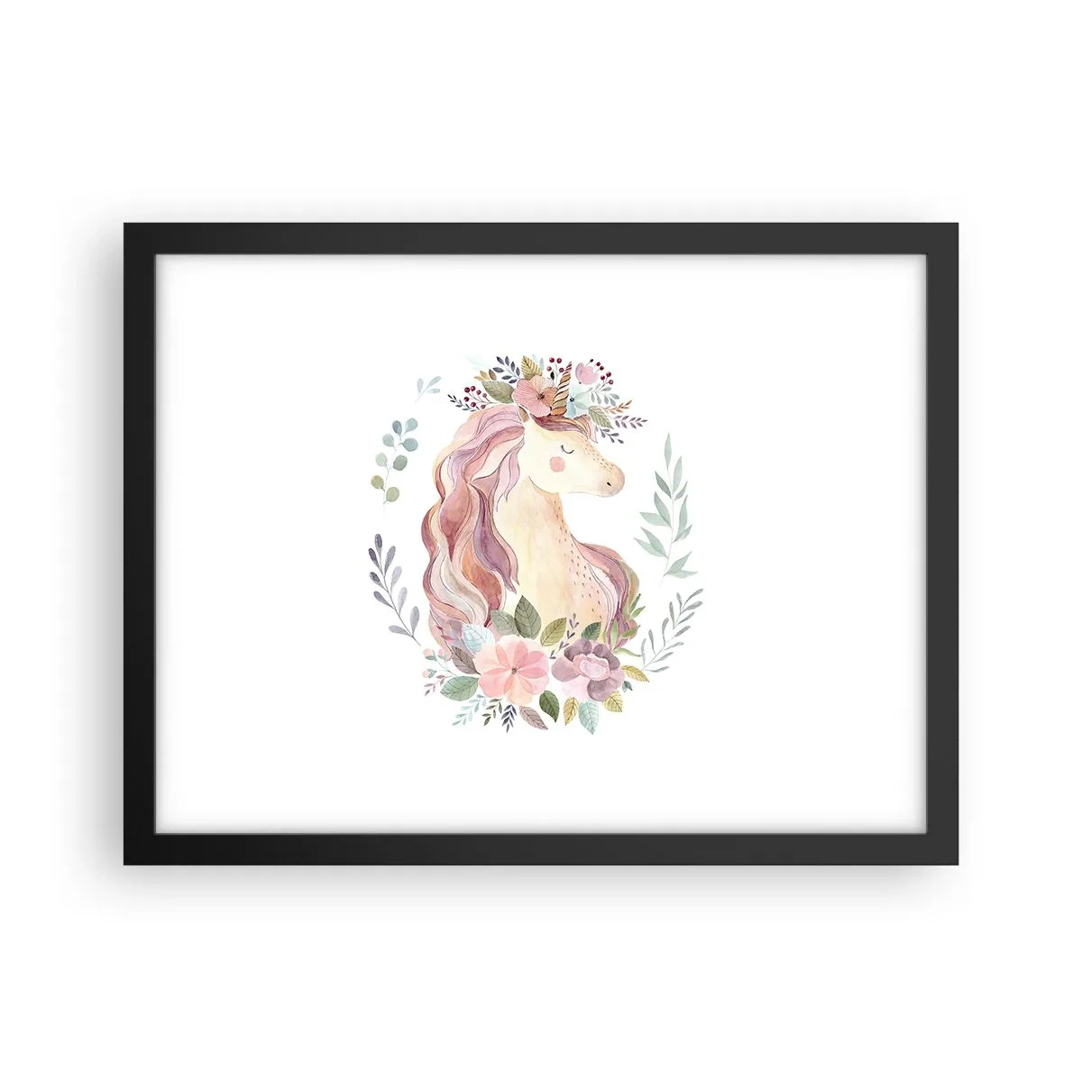 Affiche dans un cadre noir - Poster - Invitation au monde des contes de fées - 40x30 cm