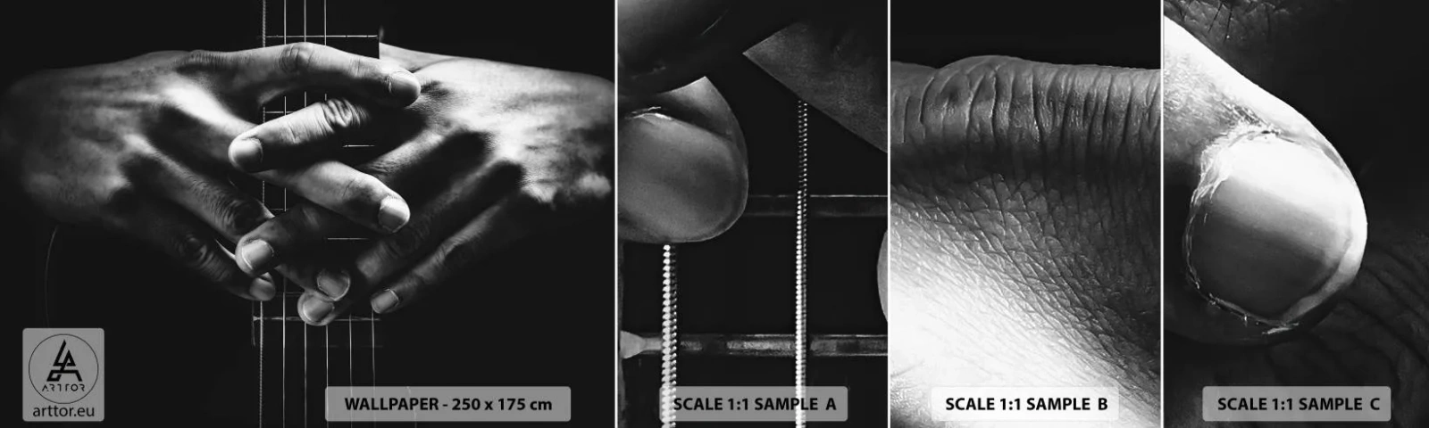 Échantillon De Papier Peint Standard Eco - Prière d'artiste - Guitariste, Musicien, Guitare - 100x30 cm