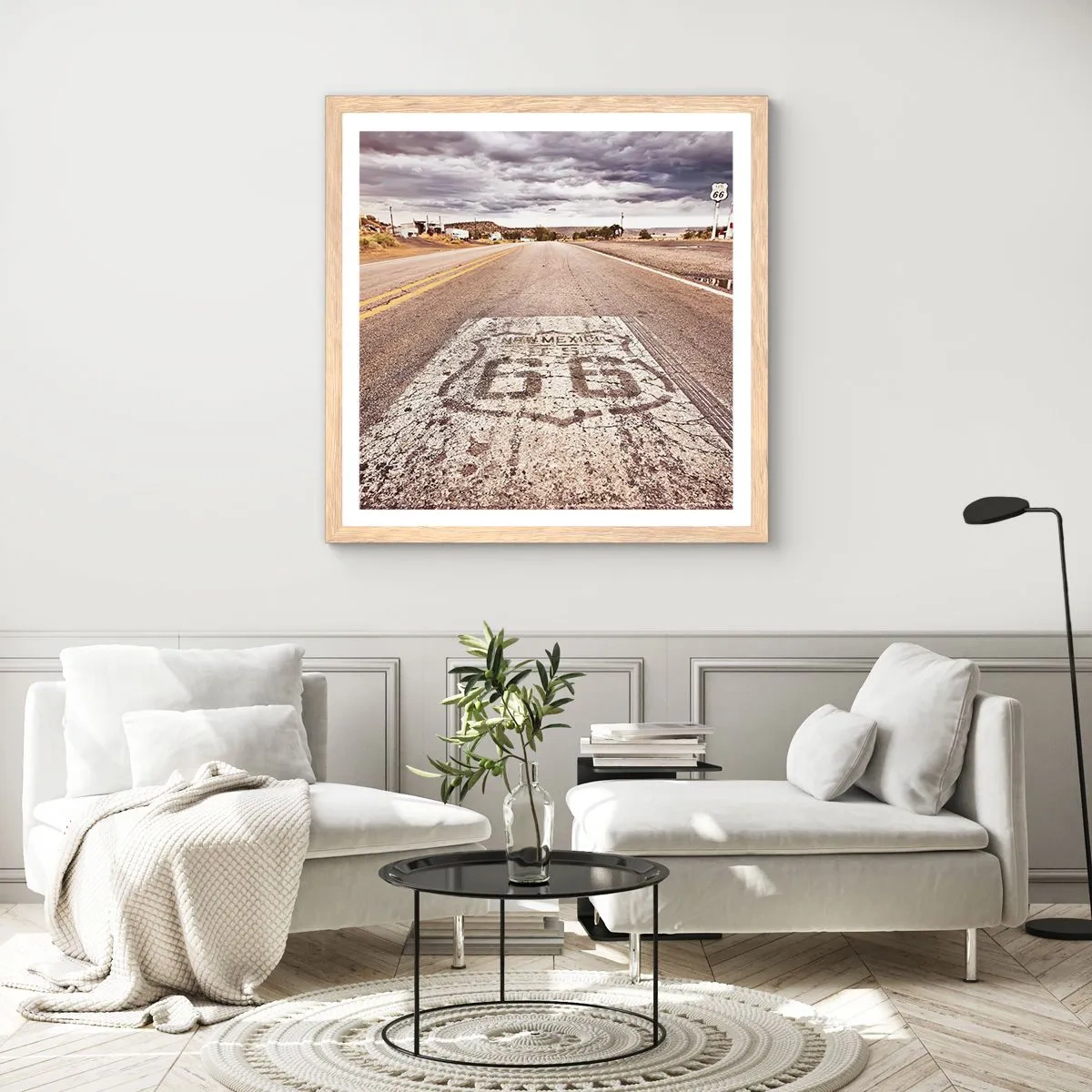 Affiche dans un chêne clair - Poster - Mother Road - une légende américaine - 50x50 cm