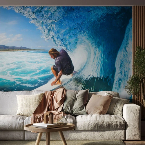 Papier Peint Autocollant Deluxe Sticker - Danse avec les vagues - sport, Surfant, Planche de surf - 150x105 cm