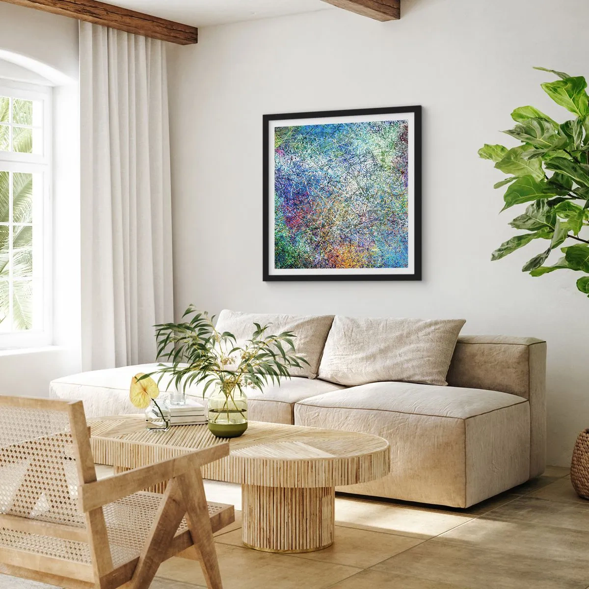 Affiche dans un cadre noir - Poster - Ce n'est pas si simple - 60x60 cm