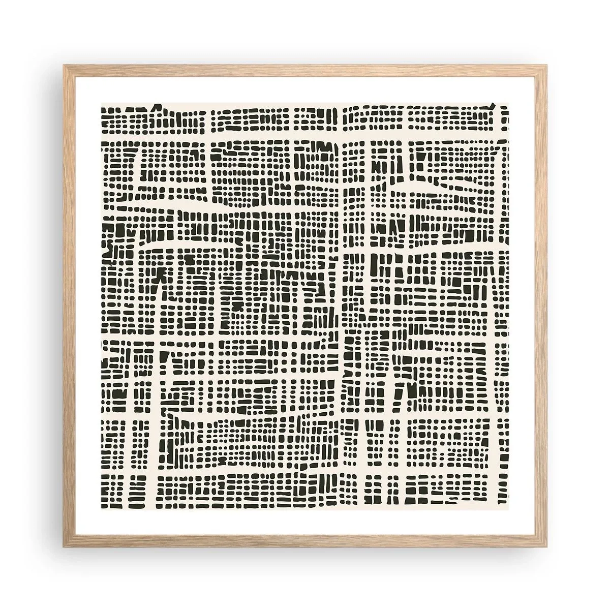 Affiche dans un chêne clair - Poster - Composition tissée - 60x60 cm