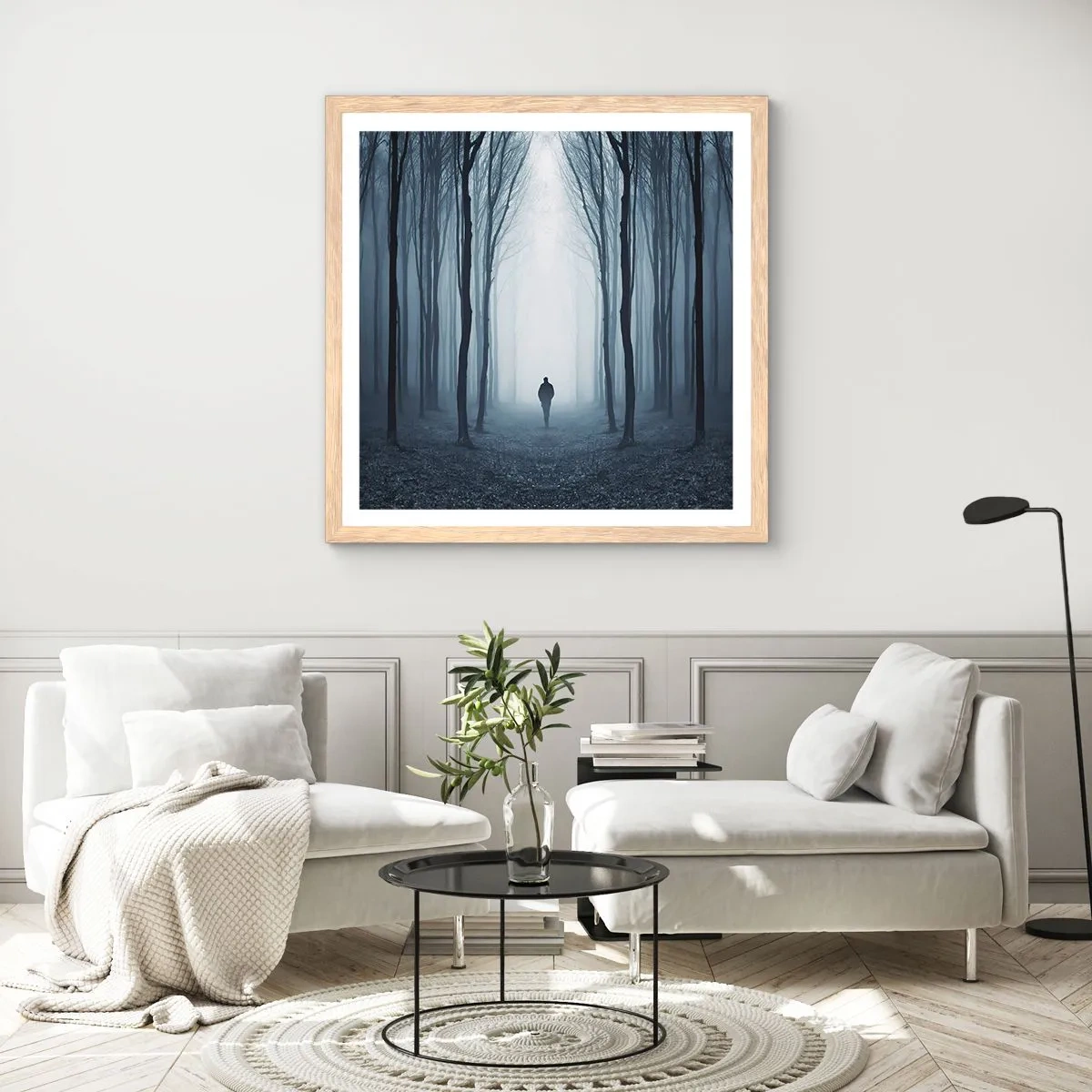 Affiche dans un chêne clair - Poster - Tout est simple et clair - 60x60 cm