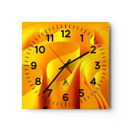 Horloge murale - Pendule murale - Comme les vagues du soleil - 40x40 cm