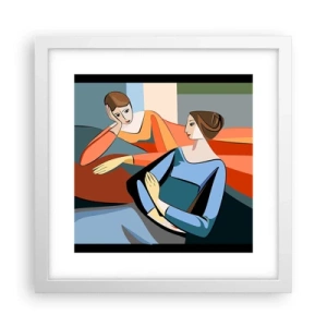 Affiche dans un cadre blanc - Poster - Un moment de confiance - 30x30 cm