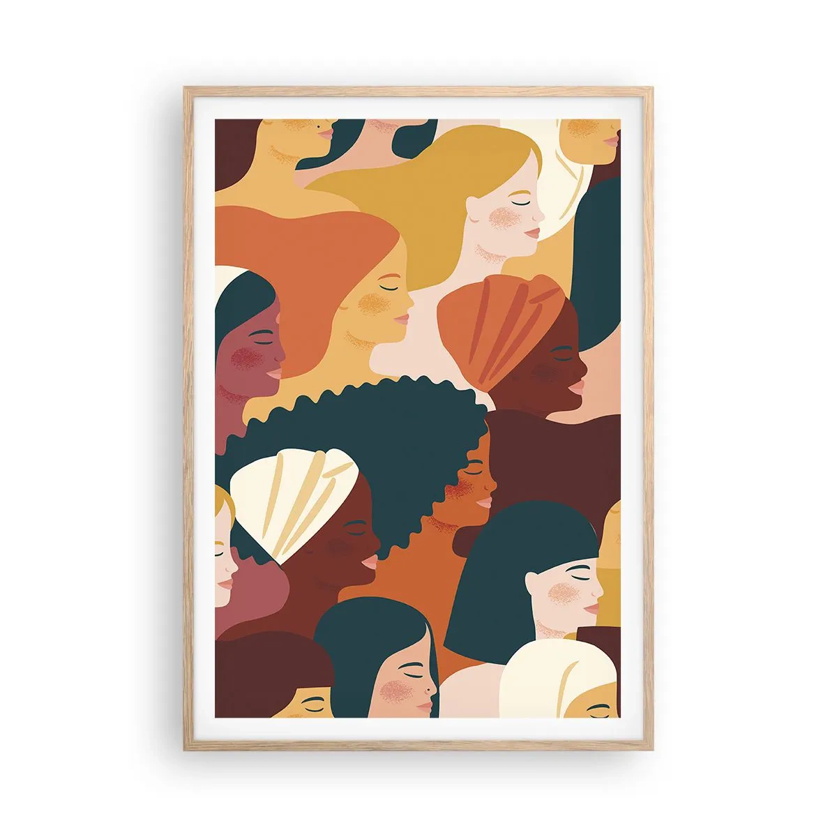 Affiche dans un chêne clair - Poster - Uniquement la féminité - 70x100 cm