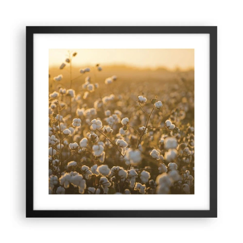 Affiche dans un cadre noir - Poster - Champ moelleux - 40x40 cm