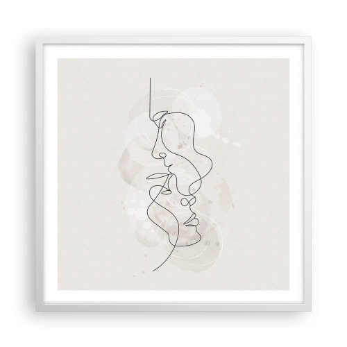 Affiche dans un cadre blanc - Poster - Emmêlé dans une étreinte - 60x60 cm