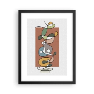 Affiche dans un cadre noir - Poster - Abstraction : danse colorée - 30x40 cm