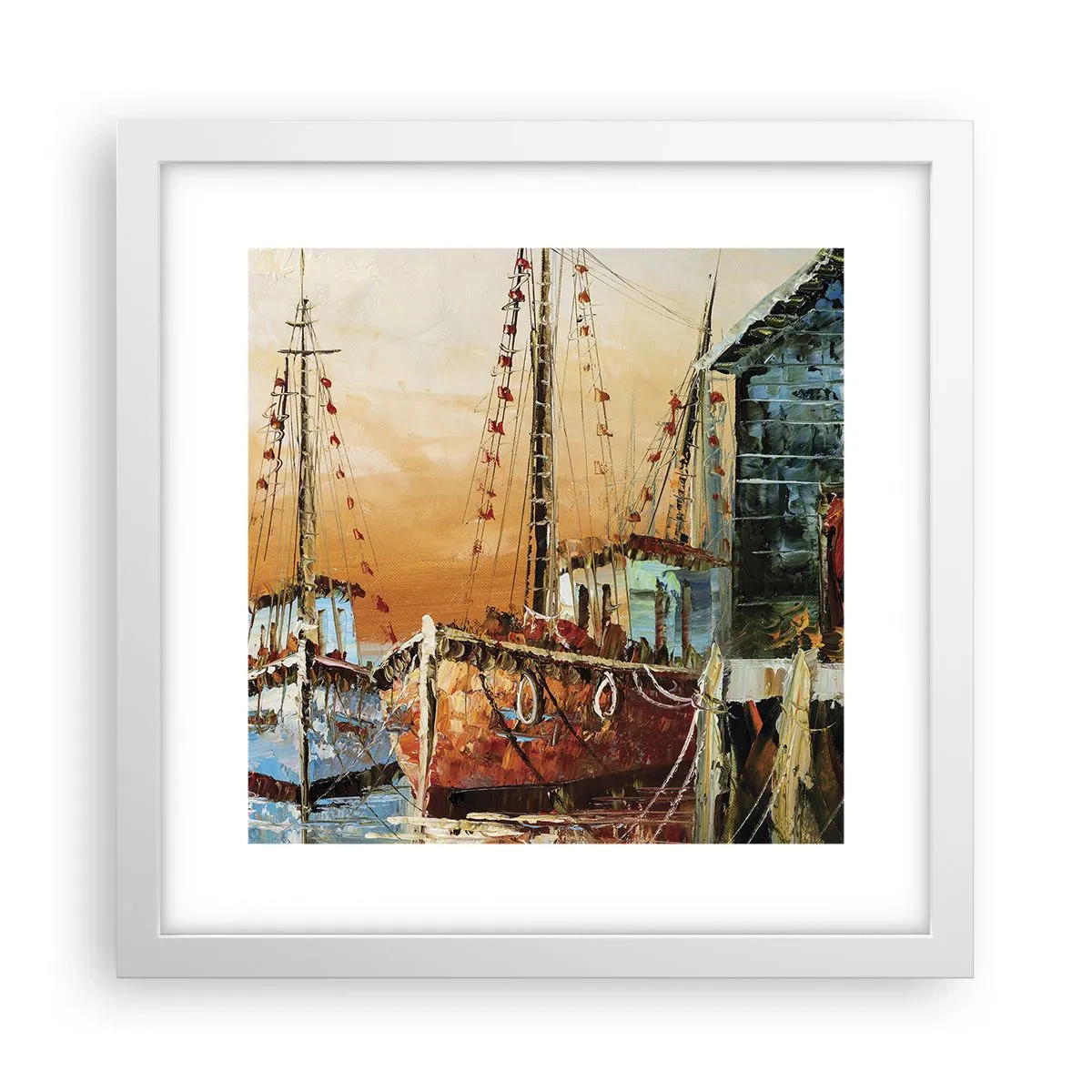 Affiche dans un cadre blanc - Poster - Retour tranquille - 30x30 cm