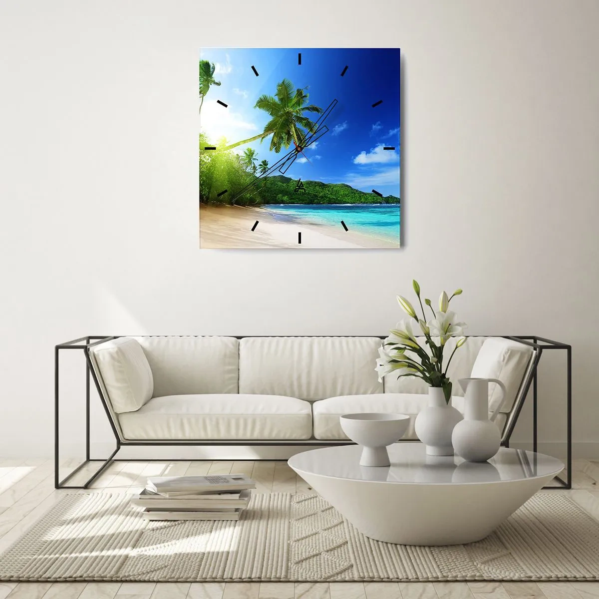 Horloge murale - Pendule murale - La douceur des tropiques - 40x40 cm