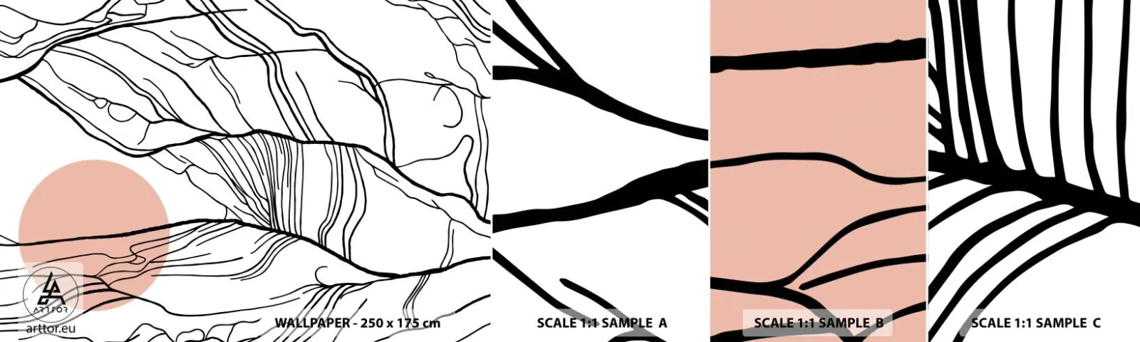 Échantillon De Papier Peint Standard Eco - Dans un réseau de brindilles - Abstraction, Graphique, Conception - 100x30 cm