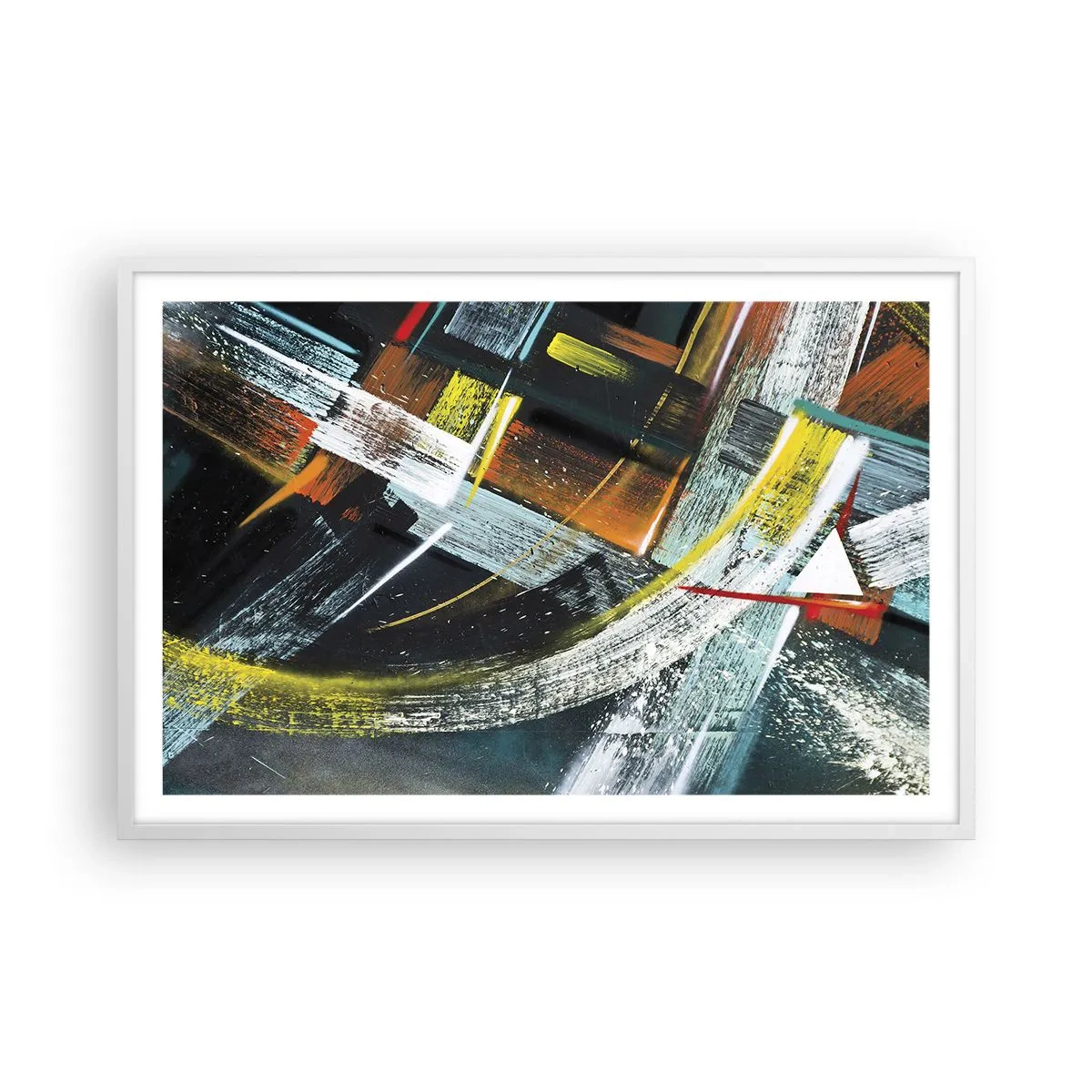 Affiche dans un cadre blanc - Poster - L'énergie du mouvement - 91x61 cm