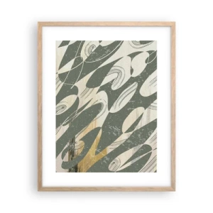 Affiche dans un chêne clair - Poster - Abstraction rythmique - 40x50 cm