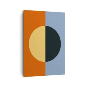 Impression sur toile - Image sur toile - Abstraction géométrique aux couleurs contrastées - 70x100cm - Composition de chaleur et de fraîcheur - Décoration murale moderne pour le salon et la chambre ARTTOR