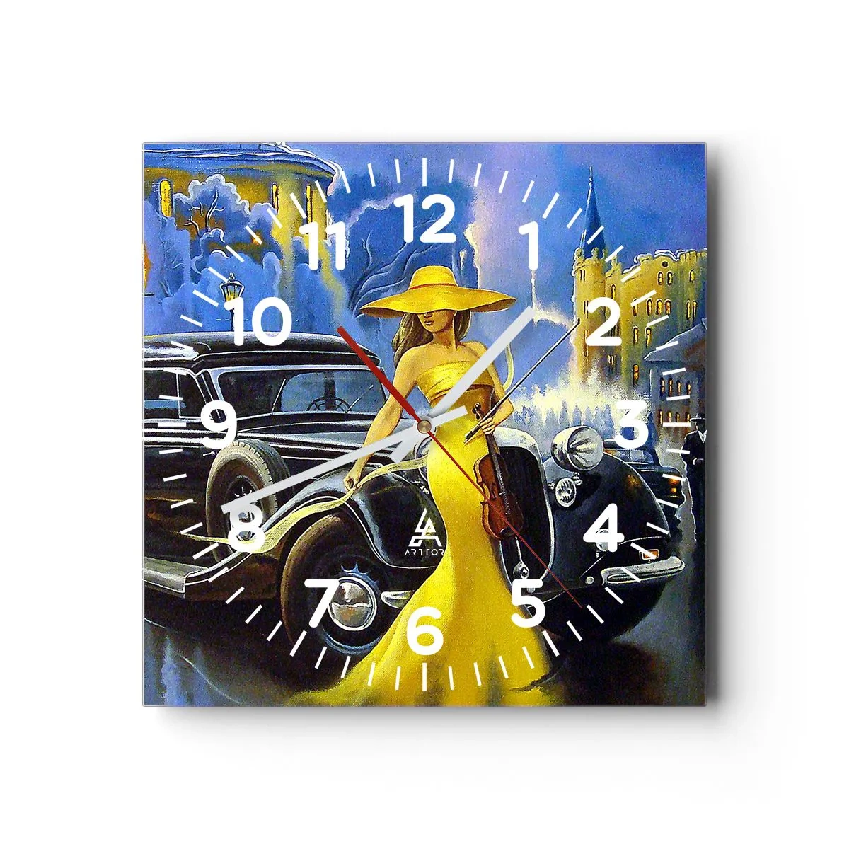 Horloge murale - Pendule murale - Nocturne pour violon et amour - 30x30 cm