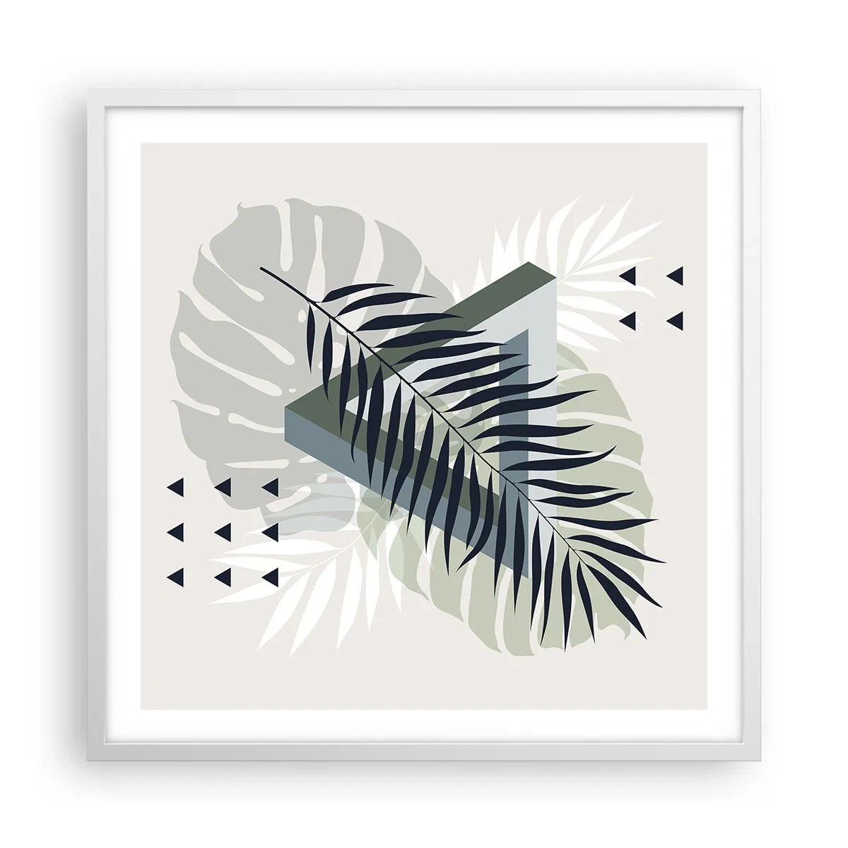 Affiche dans un cadre blanc - Poster - Nature et géométrie - deux odres? - 60x60 cm